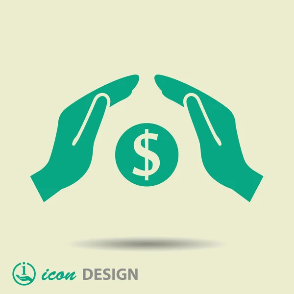 Money in hands icon — Stock Vector