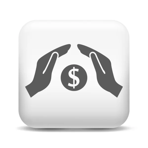 El dinero en las manos icono — Vector de stock