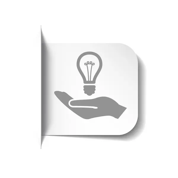 Lamp in pictogram van een hand — Stockvector
