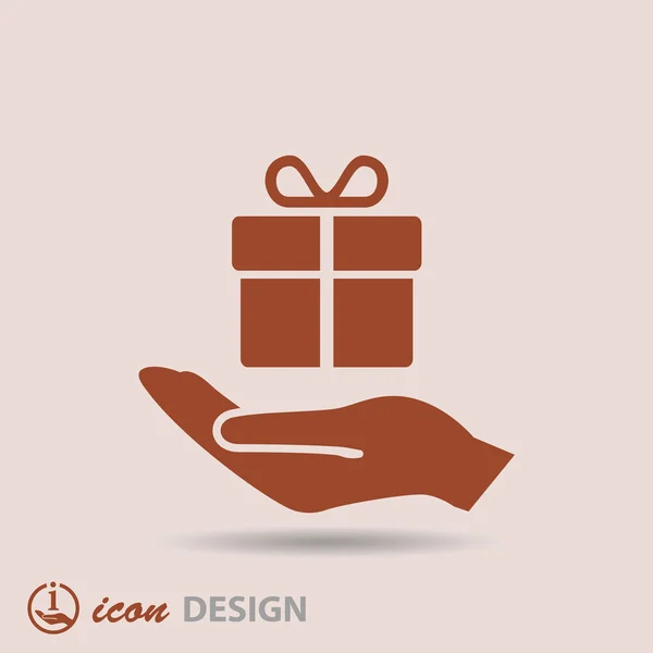 Gift in hand icon — Stock Vector