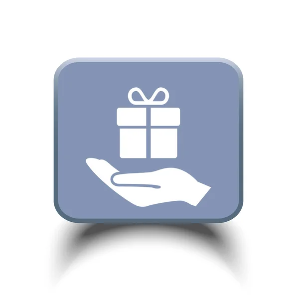 Gift in hand icon — Stock Vector