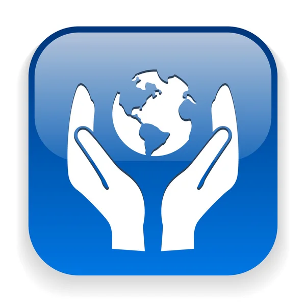 Globe in hands icon — Stock Vector
