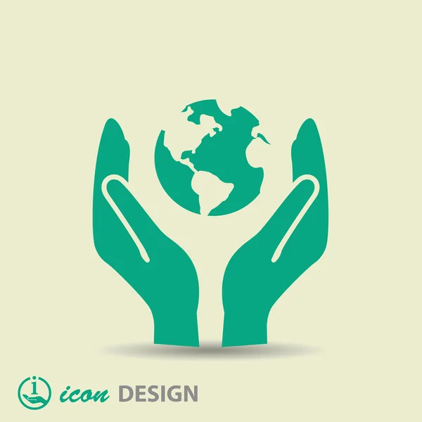 Globe in hands icon — Stock Vector