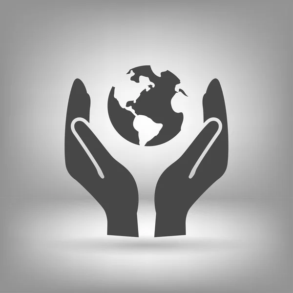 Globe in hands icon — Stock Vector