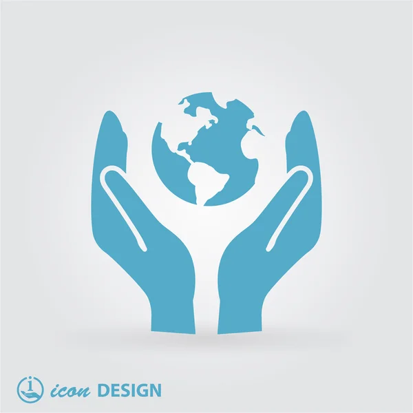 Globe in hands icon — Stock Vector