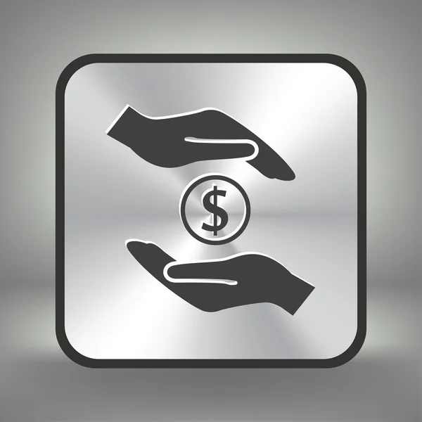 Money in hands icon — Stock Vector