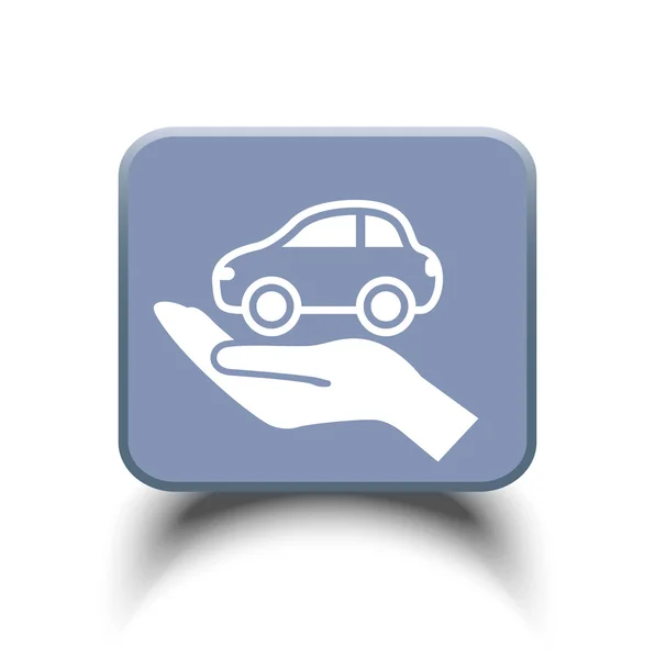 Car on hand icon — Stock Vector