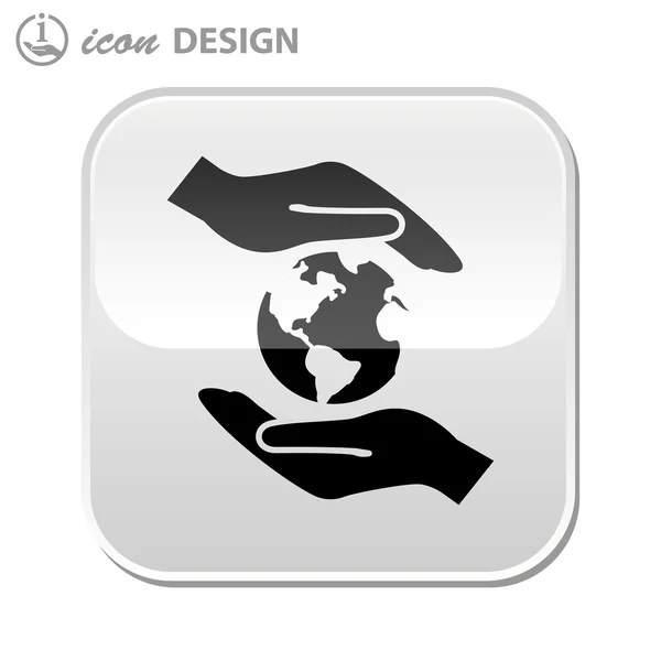 Globe in handen pictogram — Stockvector