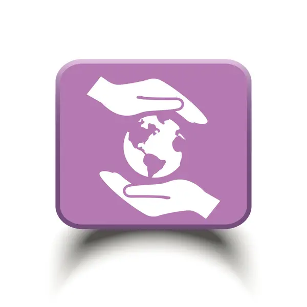 Globe in hands icon — Stock Vector