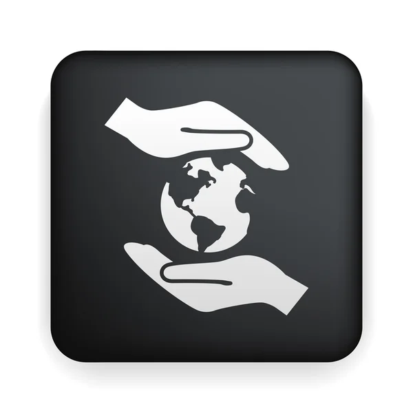 Globe in hands icon — Stock Vector