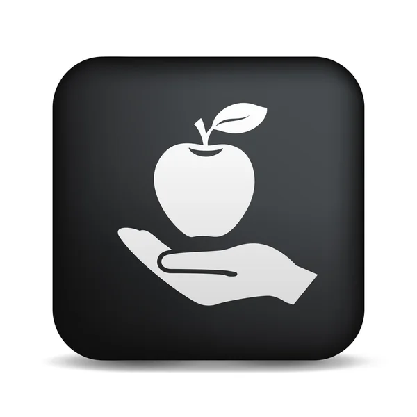 Apfel auf Hand-Symbol — Stockvektor