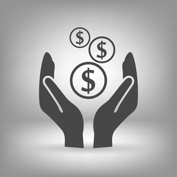 Money in hands icon — Stock Vector