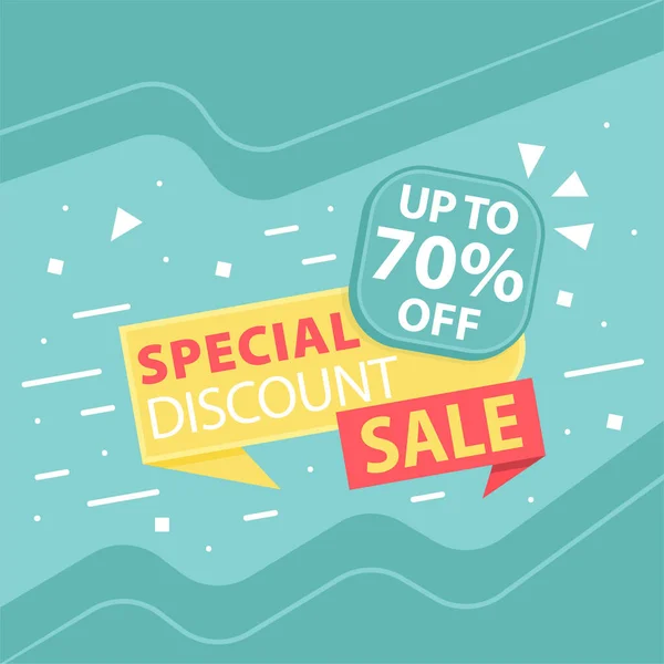 Special Discount Sale Promotion Banner Vorlage Vektor Flache Farbe Design — Stockvektor