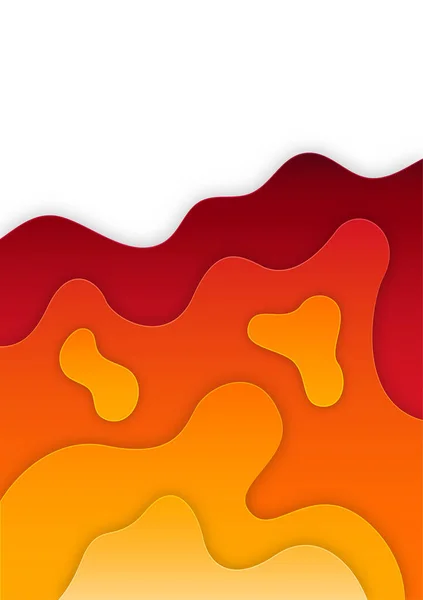 Abstract Liquid Background Paper Cut Style Red Gradient Color Tone — 스톡 벡터