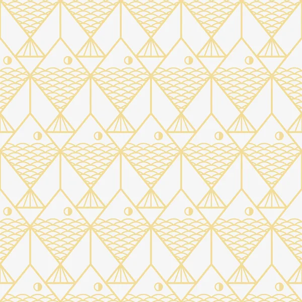Motif Géométrique Abstrait Sans Couture Texture Simple Forme Poisson Ligne — Image vectorielle
