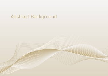 Soyut dalga arkaplanı, altın garnitür arkaplan üzerinde akan dalga çizgisi altın rengi, arkaplan için gelecek teknoloji konsept şablonu, web sitesi afişi, sunum slaytı, poster