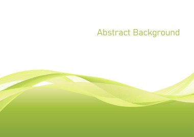 Soyut dalga arkaplanı, beyaz arkaplanda akan yeşil dalga çizgisi, arkaplan için gelecek teknoloji konsepti şablonu, web sitesi afişi, sunum slaytı, poster şablonu