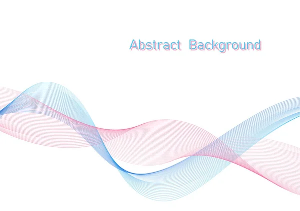 Fond Onde Abstrait Ligne Onde Fluide Bleue Rouge Sur Fond — Image vectorielle