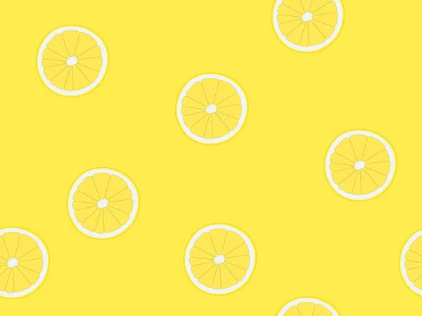Zitronenscheiben Nahtlos Saftig Bunt Obst Hintergrund Vektor Illustration — Stockvektor
