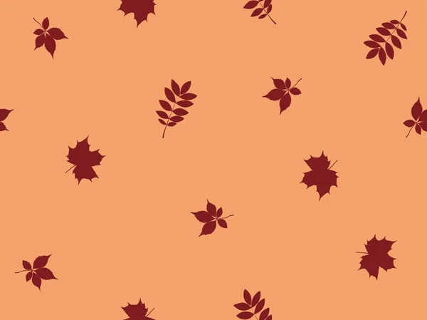 Autumn Fall Dark Red Leaves Pattern Seamless Background Vector Illustration — Stock Vector