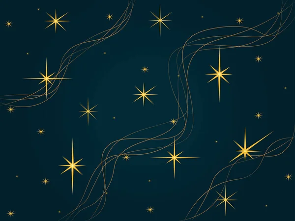 Αφηρημένη Χρυσή Αστέρι Ουρανό Φόντο Διανυσματική Απεικόνιση — Διανυσματικό Αρχείο