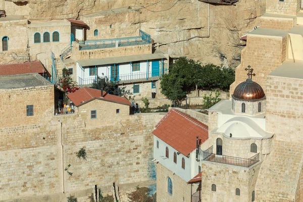 Mar Saba Monasterio griego ortodoxo en Israel. — Foto de Stock
