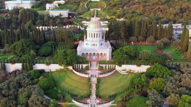 Bahai Garden Bahai Golden Dome Temple — Stok video