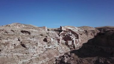Antik Yunan Manastırı Mar Saba, İsrail 'deki Judean Çölü' nde bir uçurumda yer almaktadır.. .