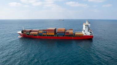 Logistics Container Cargo ship global import export business.