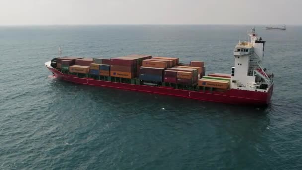 Logistics Container Cargo Ship Global Import Export Business — Wideo stockowe