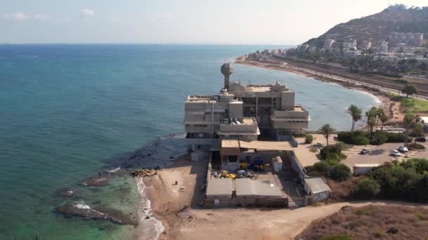 Instituto Nacional Oceanografía Tel Shikmona Orillas Del Mar Mediterráneo — Vídeos de Stock