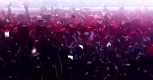Иконописный Рок Концерт Первом Ряду Толпы Аплодируют — стоковое видео