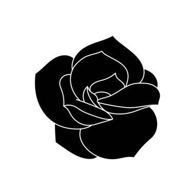 Basit bir şekilde sulu echeveria, vektör illüstrasyonu. Baskı ve tasarım için çöl çiçeği. Siluet Meksika bitkisi, beyaz arka planda görsel olarak izole edilmiş element. Dekorasyon için ev bitkisi