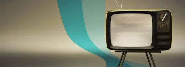 Conceito Aparelho Vintage Uma Televisão Crt Vintage Uma Sala Vazia — Fotografia de Stock
