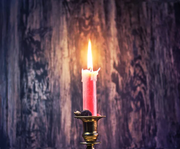 Candle Candle Stick Front Blurred Grunge Background Ceremony Aesthetic Concept — Stock Photo, Image