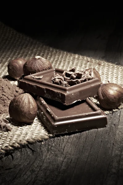 巧克力与成分 — 图库照片
