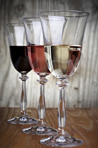 Three Colors of Wine — Stock Photo, Image