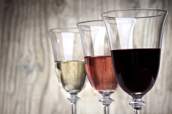 Tre färger vin — Stockfoto