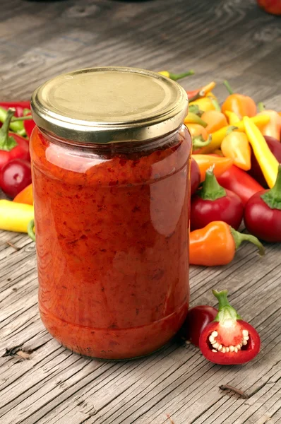 Chutney in a jar — Stock Photo, Image