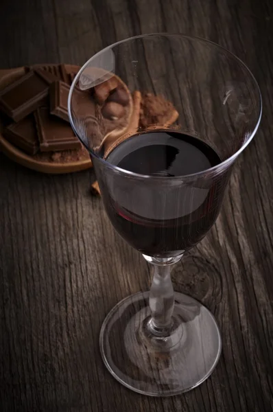 Vino y chocolate — Foto de Stock