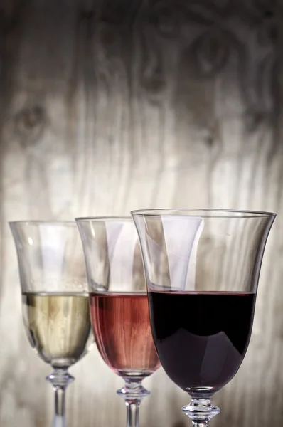 Três cores do vinho — Fotografia de Stock