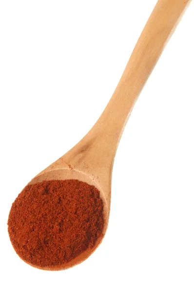 Red pepper in spoon — Stock Photo, Image