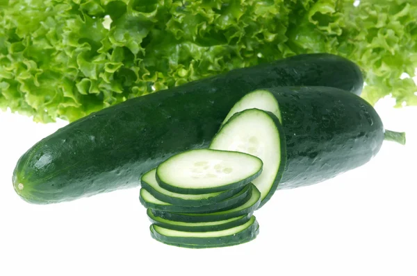 Cucumber and slices — Stock Photo, Image