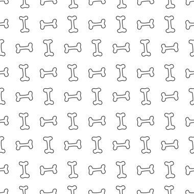 Kemiklerle kusursuz desen. Beyaz arkaplanda elle çizilmiş vektör çizimi.