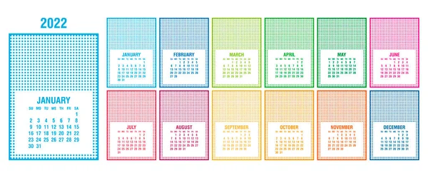 Kalender Template Voor 2022 Jaar Planner Dagboek Een Minimalistische Stijl — Stockvector