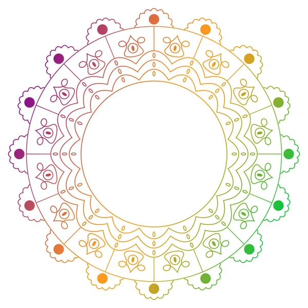 Cirkelram Form Mandala Mönster För Henna Mehndi Eller Tatuering Dekoration — Stock vektor