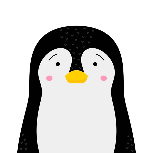 Cute Little Penguin Vector Illustration Isolated White Background Scandinavian Cartoon — Stock Vector