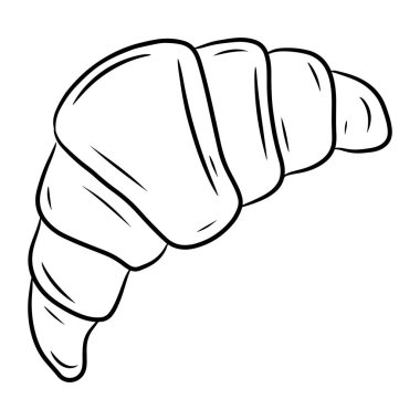 Ay çöreği. Karalama biçiminde el çizimi vektör çizimi, beyaz arkaplanda izole edilmiş.