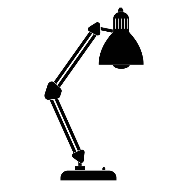 Bureaulamp Silhouet Vector Illustratie Platte Stijl Geïsoleerd Een Witte Achtergrond — Stockvector