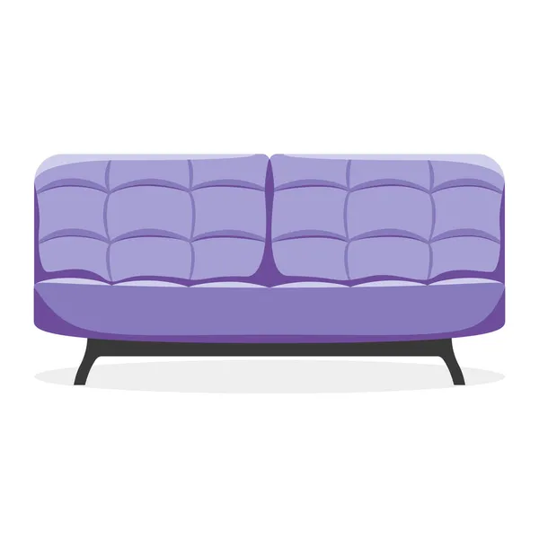 Sofa Vector Illustration Flat Style Isolated White Background — Stock Vector